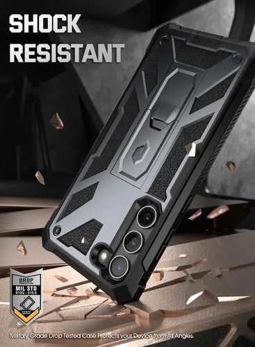 Vista 5 de Poetic Spartan - Funda para Galaxy S23+ Plus 5G de 6.7 pulgadas, identificación de huellas dactilares, funda resistente a prueba de golpes, soporte