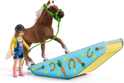Vista 11 de Schleich Farm World - Juego de entrenamiento de agilidad de poni con caballo, entrenador y accesorios, juego de 41 piezas de poni, entrenador