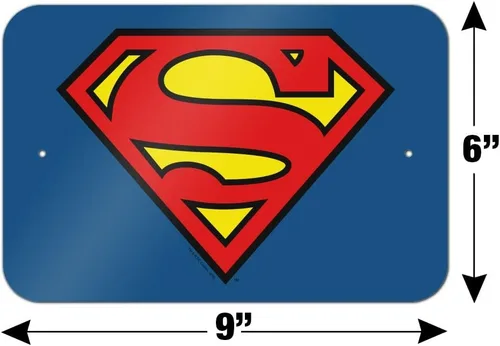 Vista 6 de GRAPHICS & MORE Letrero de Superman Classic S Shield Logo Home Business Office