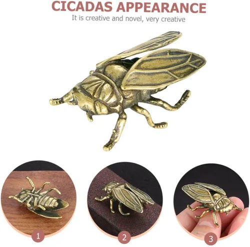 Vista 9 de Yardwe Adornos de cigarra decoraciones para salas de casa Cicadas Escultura Cicadas Figura Pequeña Miniatura Figuritas Delicadas Estatua de Cicadas