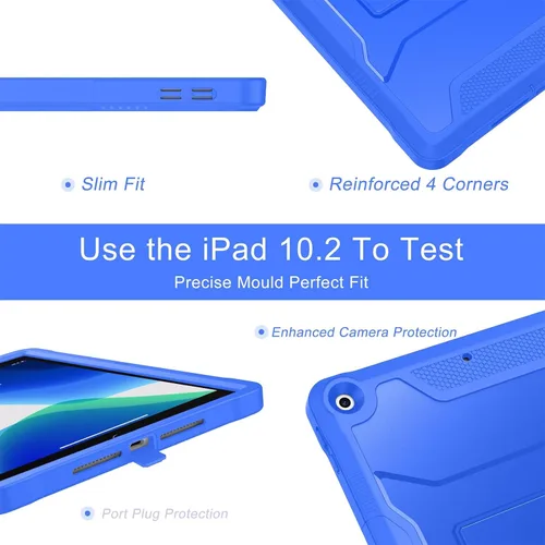 Vista 7 de Soke Funda para iPad de 9ª/8ª/7ª generación de 10.2 pulgadas (versión 2021/2020/2019), con protector de pantalla integrado y soporte, funda