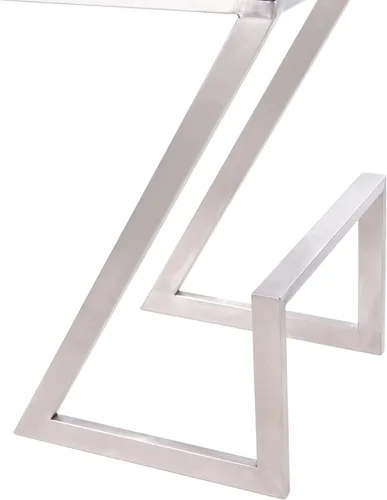 Vista 5 de Armen Living Atlantis Backless Faux Leather and Brushed Stainless Steel Bar Stool Gris