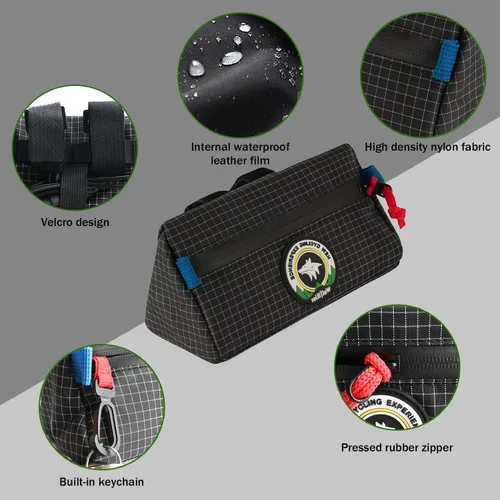 Vista 2 de Bolsa para Manillar de Bicicleta Vortika, Paquete de Cesta Frontal para Bicicleta Infantil, Bolsa Impermeable para Bicicletas, Bolsa Pequeña