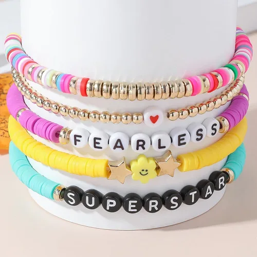 Vista 6 de Taylor Concert Outfit Merch Swift - Pulseras de amistad Eras Tour 1989 Swiftie Anti-héroe Fearless Midnight pulseras para mujeres y niñas