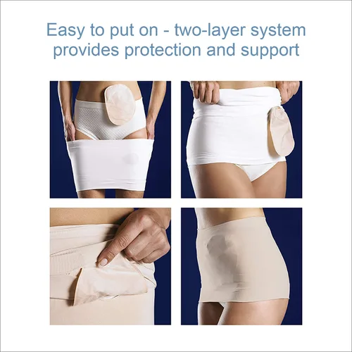 Vista 3 de StomaSafe Plus - Luz de soporte para ostomía/hernia de TYTEX (beige, S/M) 33.5 - 44 pulgadas de circunferencia de cadera