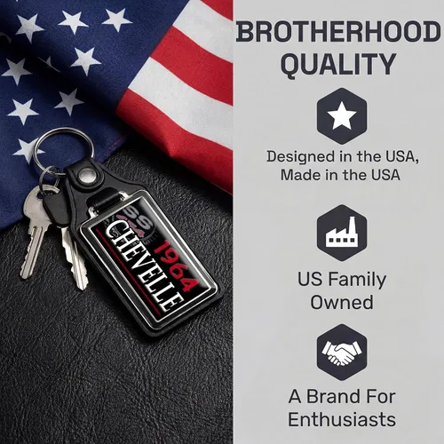 Vista 8 de Brotherhood Llavero de coche para Chevelle - Llavero de modelos clásicos para hombres y mujeres, llavero de regalo