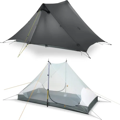Vista 20 de LANSHAN Tienda de Campaña Ultraligera de 3 Temporadas para Mochilero para 1 Persona o 2 Personas Camping, Trekking, Kayak, Escalada, Senderismo