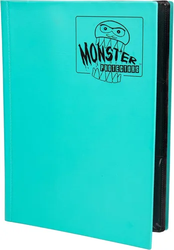 Vista 4 de Monster Binder - Álbum de tarjeta coleccionables, 9 bolsillos para tarjetas, retiene 360 de Yugioh, Magic, y Pokémon, Matte Teal Verde azulado mate