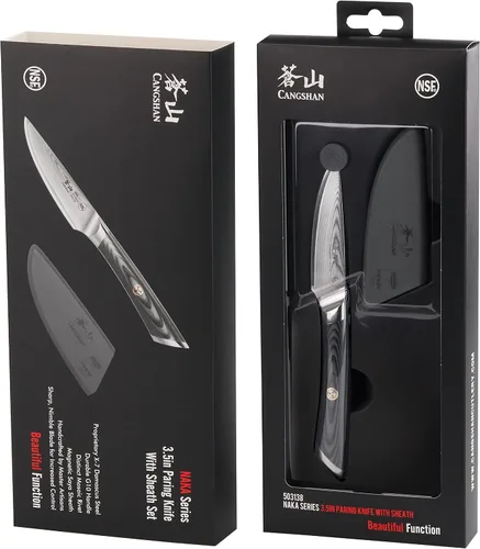 Vista 8 de Cangshan NAKA Series 503138 - Cuchillo de pelar de 3,5 pulgadas con funda, acero forjado X-7