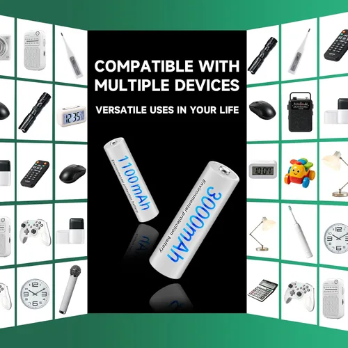 Vista 6 de Batería recargable con cargador universal para baterías recargables Ni-MH AA AAA C D, 4 pilas AA y 4 pilas AAA de baja autodescarga NiMH