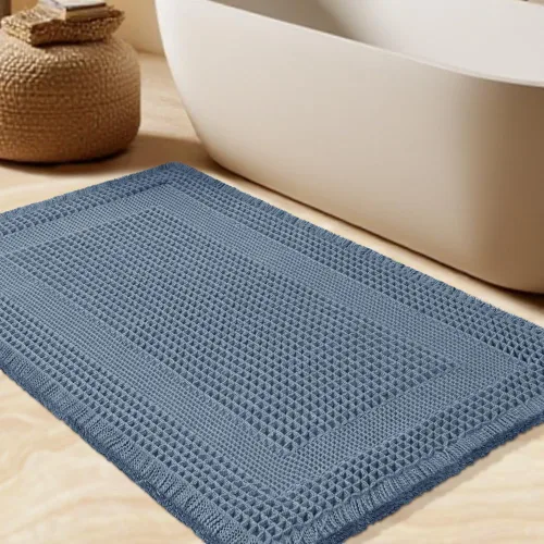 Vista 22 de Tapete de baño con diseño de gofre, moderno, bohemio, absorbente, antideslizante, ultrasuave, lavable a máquina, con letra de baño, dormitorio
