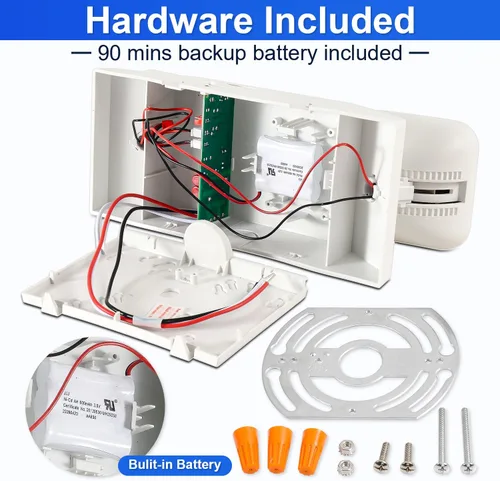 Vista 5 de Luces de emergencia LED con batería de respaldo, CA 120/277V, UL 924