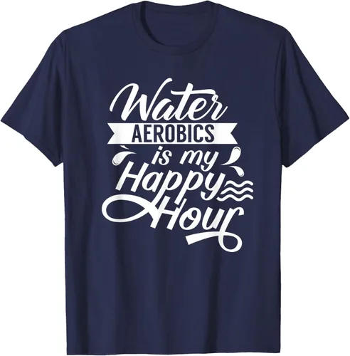 Vista 27 de Water Aerobics Is My Happy Hour Hobby Instructor Aqua Camiseta Negro