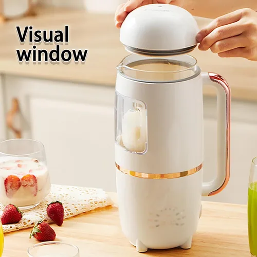 Vista 7 de Mini Blender, Automatic Nut Soy Milk Maker, 500W Smoothie Maker, 1000mL Portable Kitchen Juicer, 6/8/10/12H Preset Programs, Easy Clean, for
