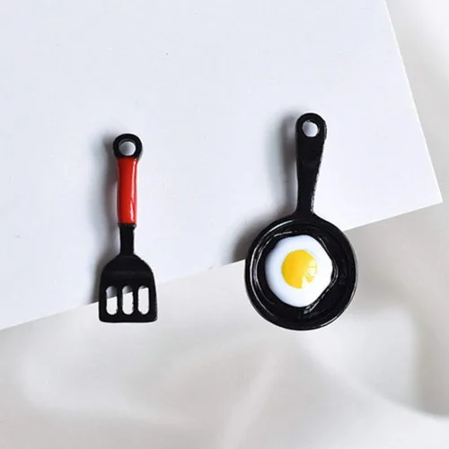 Vista 8 de Funny Fried Egg Pan Shovel Women's Asymmetric Stud Earrings Ear Jewelry Gift