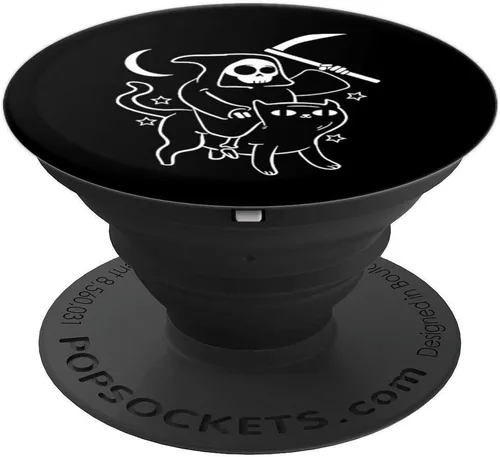 Vista 4 de Grim Reaper Ride Satan Cat Demonic Evil Devil Ocult Satanic PopSockets PopGrip: Agarre intercambiable para teléfonos y tabletas
