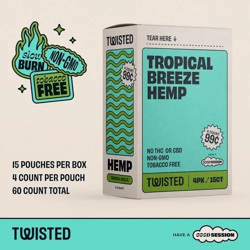 Vista 9 de Paquete de 15 Twisted Hemp Wrap Tropical Breeze 4 hojas por paquete