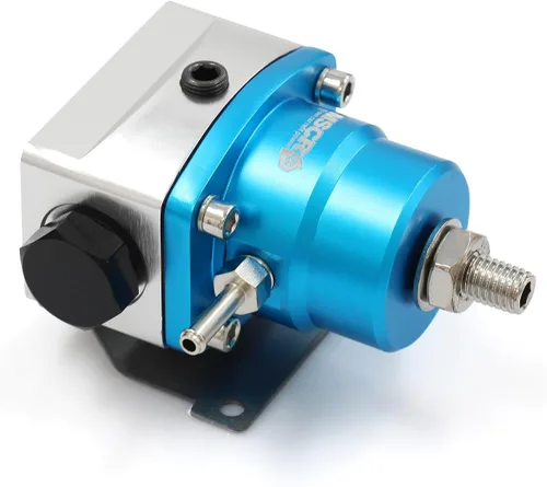 Vista 4 de Kit de regulador de presión de combustible EFI universal ajustable con manómetro de presión de combustible de 0-160 psi y kit de conectores de Azul