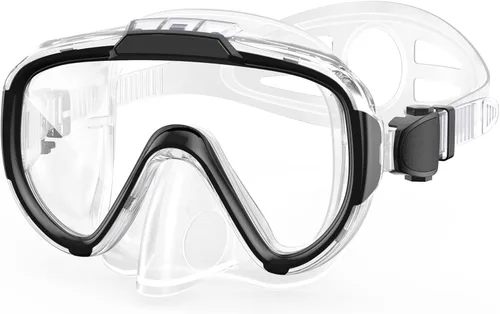 Vista 13 de Gafas de natación para adultos y niños, gafas de natación antivaho con cubierta para la nariz, sin fugas, máscara de buceo de esnórquel transparente