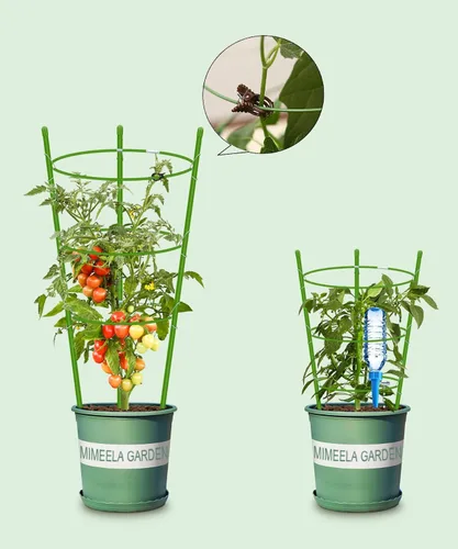Vista 5 de Paquete de 4 jaulas de tomate con soporte para plantas de jardín, enrejado mejorado de 18 pulgadas para plantas trepadoras, kits de enrejado