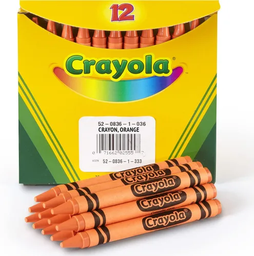 Vista 2 de Crayola regular de repuesto de un solo color no tóxica (paquete de 12), Estándar, Anaranjado