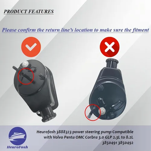 Vista 3 de 3888323 Bomba de dirección asistida Compatible con Penta OMC Corbra 3.0 GLP 2.3L a 8.2L 3850491 3850492