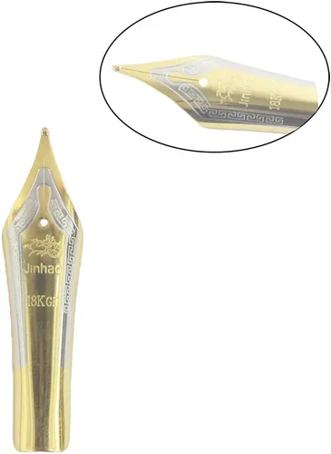 Vista 2 de Gullor 5 puntas de pluma estilográfica compatibles con Jinhao 159/450/750, dorado, punta mediana