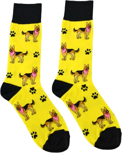 Vista 4 de Arad calcetines de pastor alemán, calcetines divertidos, calcetines largos con temática animal, unisex