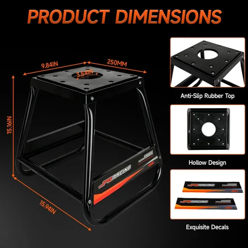 Vista 3 de JFG RACING Soporte de motocicleta desmontable para motocross, universal, antideslizante, mantenimiento para la mayoría de motocicletas, color negro