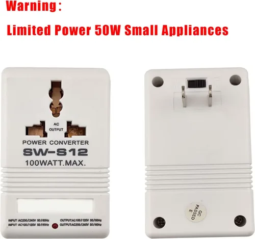 Vista 5 de Convertidor de corriente convertidor de voltaje de 50 W, adaptador de viaje AC110V/120V a 220V/240V convertidor de voltaje elevador y descendente
