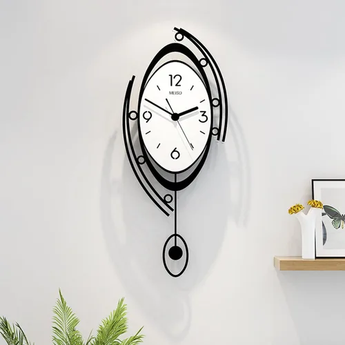 Vista 6 de Xuthusman Reloj de pared de lujo grande 3D con pantalla de 12 horas, estilo nórdico moderno, de metal, decoración para el hogar, sala de estar