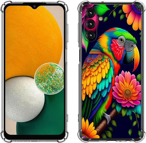 Vista 26 de Samsung Galaxy A14 5G - Funda para teléfono celular, diseño de flores de mariposa azul, a prueba de golpes, TPU con bordes elevados, compatible