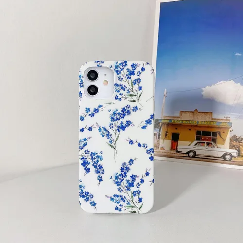 Vista 7 de J.west Funda floral para iPhone 12 y iPhone 12 Pro de 6.1 pulgadas, diseño de patrón de flores de TPU suave, parachoques a prueba de golpes