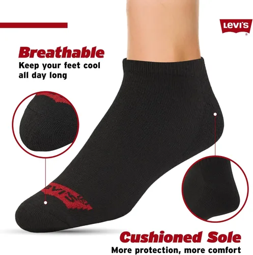 Vista 3 de Levi's Calcetines para hombre, 8 pares de calcetines tobilleros de corte bajo para hombre, calcetines deportivos de primera calidad para hombre