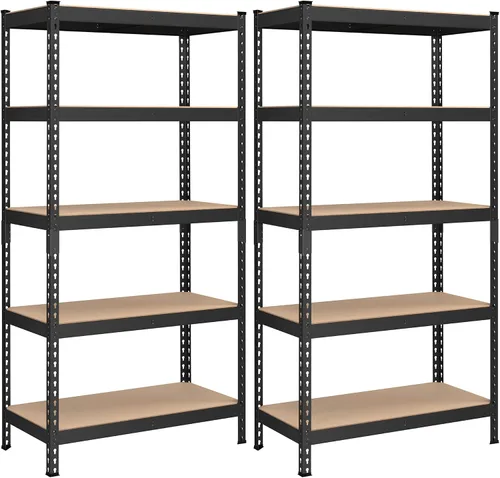 Vista 13 de SONGMICS - Estantería de almacenamiento de 5 niveles, capacidad de carga 2310 lb, juego de 2 para garaje, ensamblaje sin tornillos, estante Gris