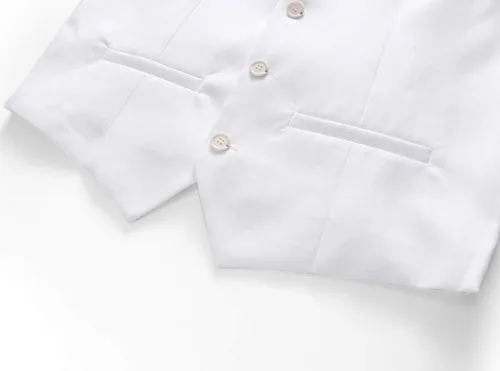 Vista 7 de UNINUKOO Chaleco de traje para hombre, ajustado, vestido formal, chaleco casual de cuatro botones, chaleco de traje de esmoquin