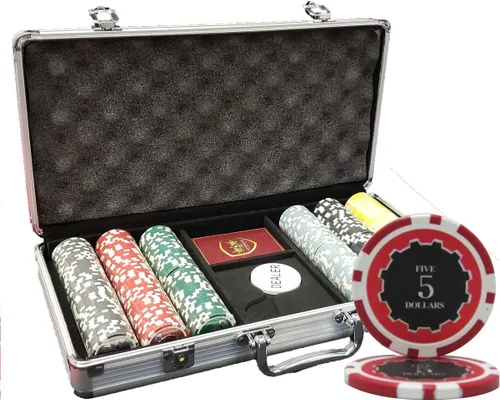 Vista 3 de MRC POKER Eclipse (0.49 oz) [300 piezas] Juego de fichas de póquer con estuche negro de lujo, construcción personalizada disponible