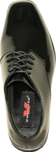 Vista 6 de VANGELO Zapato de vestir para hombre con lengüeta y esmoquin Oxford formal para baile de graduación, boda, uniforme ancho medio y ancho, negro