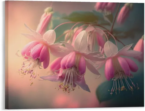 Vista 18 de Póster decorativo de pared, divertido lienzo enmarcado con flores rosas fucsias, pintura artística para baño, habitación de niños, regalos