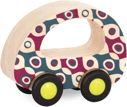Vista 9 de B. toys Juego de autos de juguete de madera con 6 vehículos coloridos para niños y niños pequeños - Camiones duraderos - Fácil - Juguetes para niños
