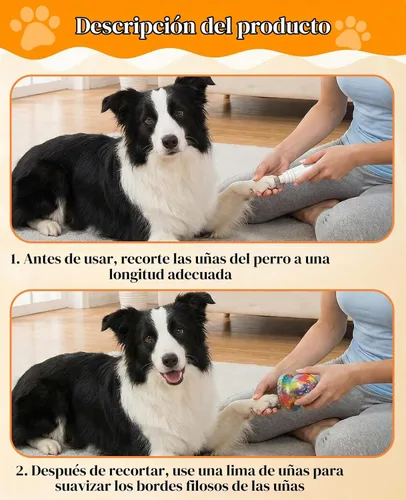 Vista 5 de Lima de uñas para perro, 2 piezas de madera suave de fácil agarre para mascotas limadora de uñas para gatos y perros