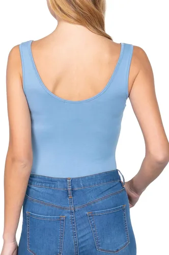 Vista 3 de FashionMille Body de algodón elástico sin mangas con cuello redondo para mujer