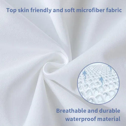 Vista 3 de Protector de colchón individual - Funda de colchón suave 100% impermeable y refrescante (39 x 80 pulgadas) Tamaño de cama suave, transpirable