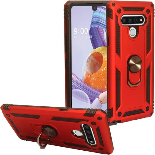 Vista 14 de Para LG Stylo 6 LM-Q730 (2020) - Funda híbrida con soporte de anillo - RS2 Negro