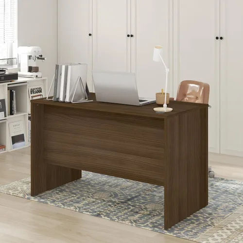 Vista 21 de Furinno Roger 60 Inch Executive Desk with File Cabinet, Home Office Desk with 3-Drawer Fixed Pedestal Filing Cabinet, Desk Cord Grommet, for Home