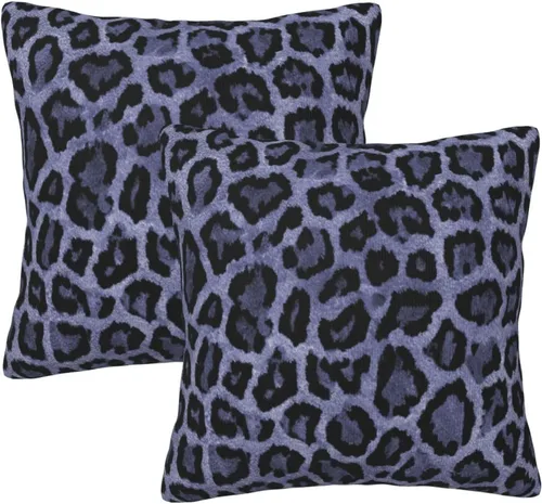 Vista 14 de Fiokroo Juego de 2 fundas de almohada de leopardo negro, fundas de almohada cuadradas para sofá, dormitorio, sala de estar, automóvil, 16 x 16