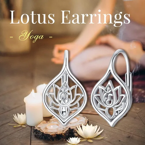 Vista 8 de LOOVE Regalo para el día de la madre, gato, árbol de la vida, piedra lunar, turquesa, flor, vikingo, aretes colgantes para mujeres y hombres, plata