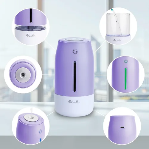 Vista 6 de LivePure Humidificadores de niebla fría para dormitorio. Humidificador pequeño para bebés, guardería, plantas, oficina. Humidificador ultrasónico
