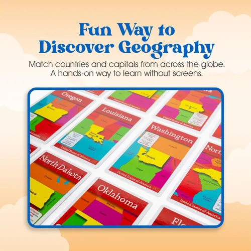 Vista 3 de GeoToys GeoBingo, USA Bingo para niños de 4 años en adelante, juego de geografía para el hogar, escuela o campamento, divertido juego educativo