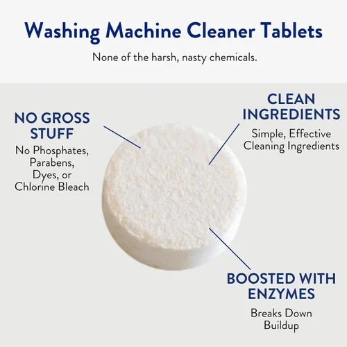Vista 4 de THE CLEAN PEOPLE Limpiador de lavadora – Pastillas limpiadoras para lavadora para eliminar el olor, la suciedad y la acumulación de incrustaciones
